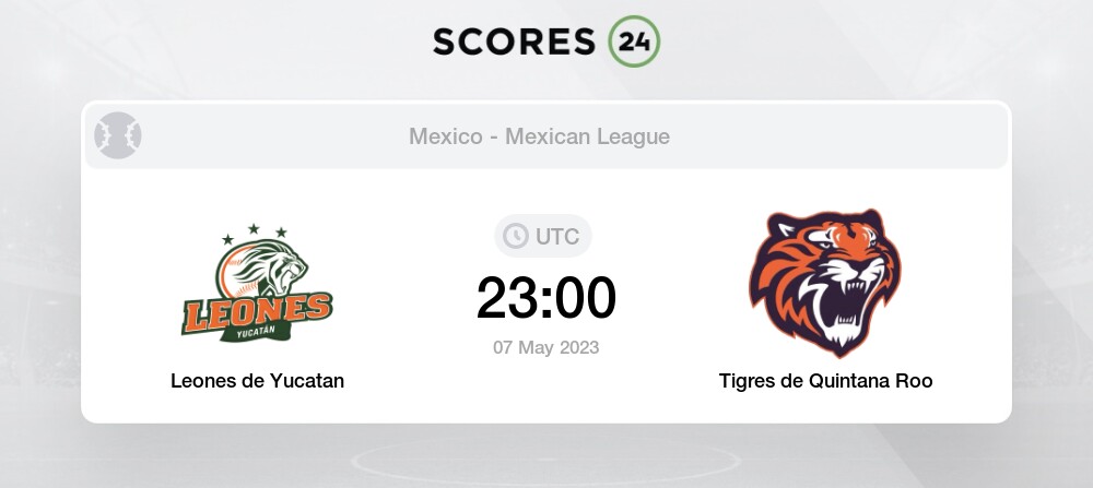 Leones de Yucatan vs Tigres de Quintana Roo 7 May 2023 23:00 Baseball Odds