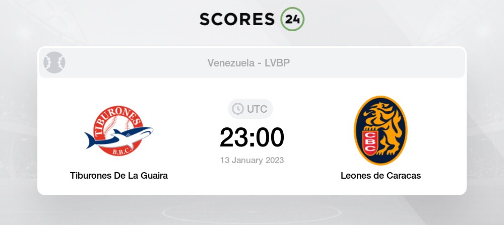 Tiburones De La Guaira vs Leones de Caracas - Head to Head for 13 January  2023 23:00 Baseball