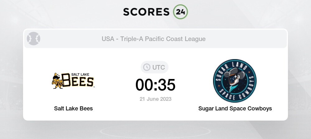 24 Jun 2023- Salt Lake Bees vs Sugar Land Space Cowboys :  r/BaseballScorecards