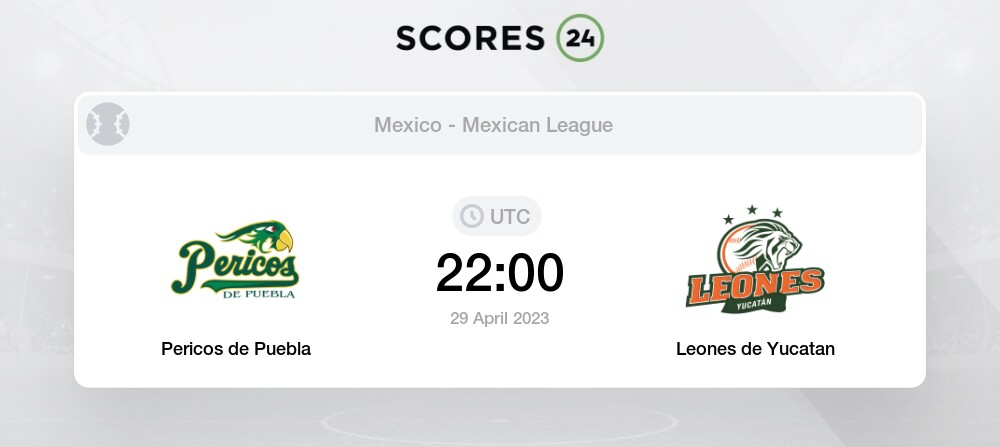 Pericos de Puebla vs Leones de Yucatan 29/04/2023 22:00 Baseball Events &  Result