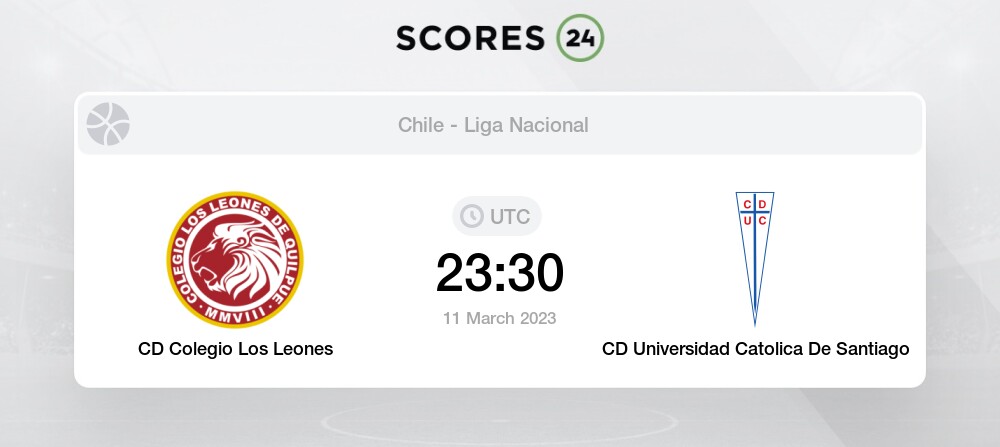 CD Colegio Los Leones vs CD Universidad Catolica De Santiago - Head to Head  for 11 March 2023 23:30 Basketball