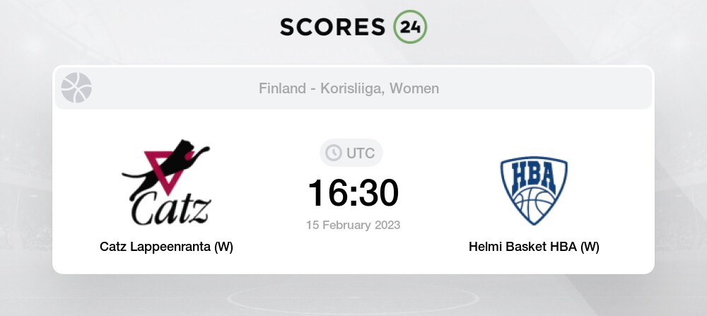 Catz Lappeenranta (W) vs Helmi Basket HBA (W) - Head to Head for 15  February 2023 16:30 Basketball