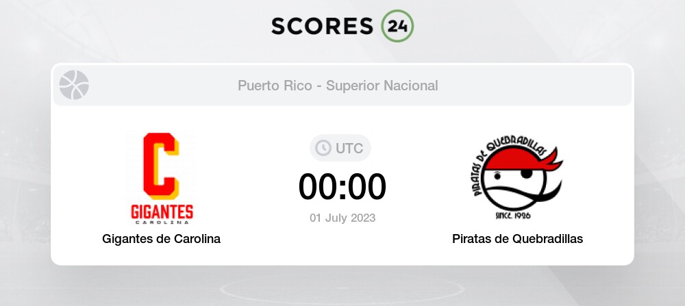 Gigantes de Carolina vs Piratas de Quebradillas 1/07/2023 00:00