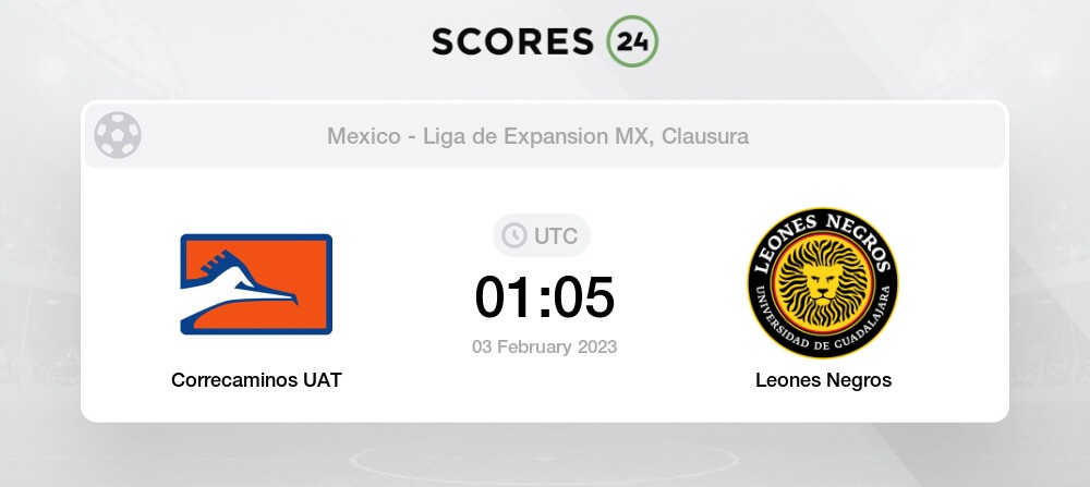 Correcaminos UAT vs Leones Negros today 3 February 2023 01:05 Football Odds