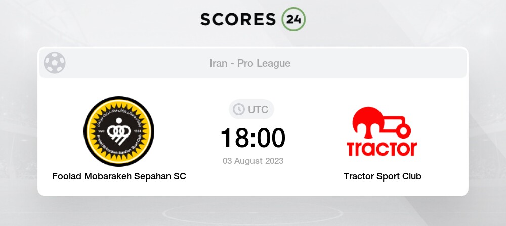 Zob Ahan Isfahan FC vs Foolad Mobarakeh Sepahan SC [LIVE] Score