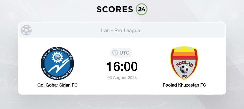 Malavan Bandar Anzali FC vs Foolad Khuzestan FC - Head to Head for 23  August 2023 16:00 Football