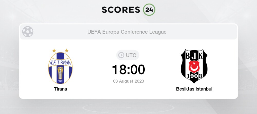 KF Tirana vs Besiktas H2H 3 aug 2023 Head to Head stats prediction