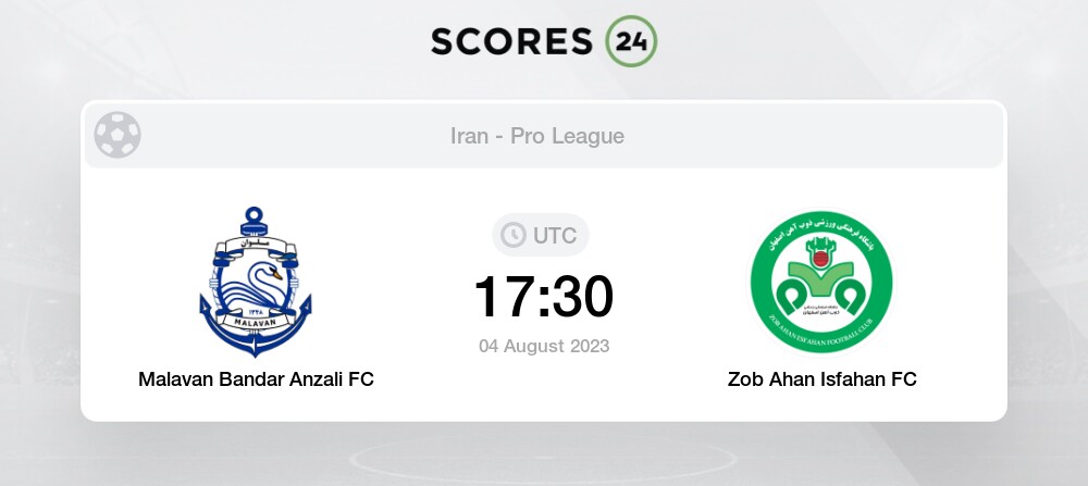 Zob Ahan vs Sepahan H2H 16 aug 2023 Head to Head stats prediction