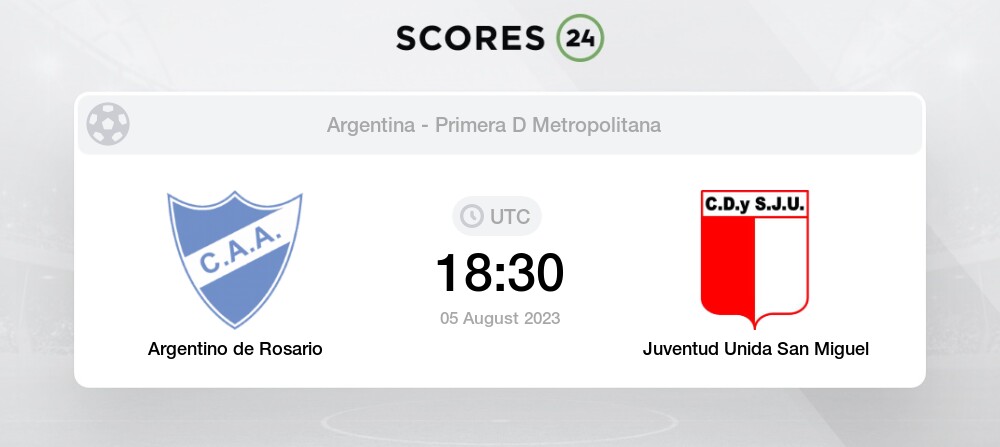 Juventud Unida San Miguel vs Argentino de Rosario 24/11/2023 20:00 Football  Events & Result