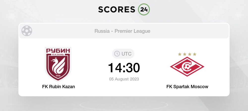 Rubin Kazan vs Spartak Moscow H2H 5 aug 2023 Head to Head stats prediction