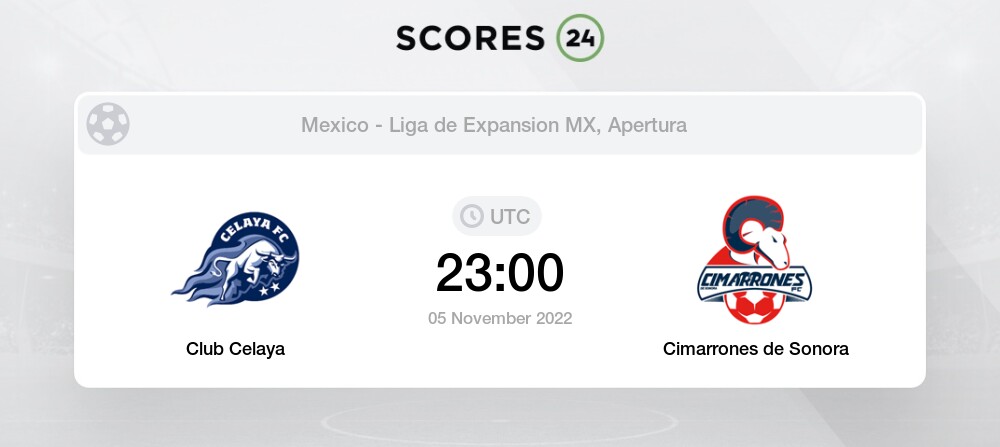 Club Celaya vs Cimarrones de Sonora - Head to Head for 5 November 2022  23:00 Football