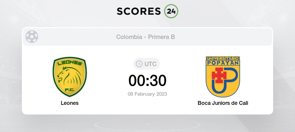 Leones vs Boca Juniors de Cali 8/02/2023 00:30 Football Events & Result