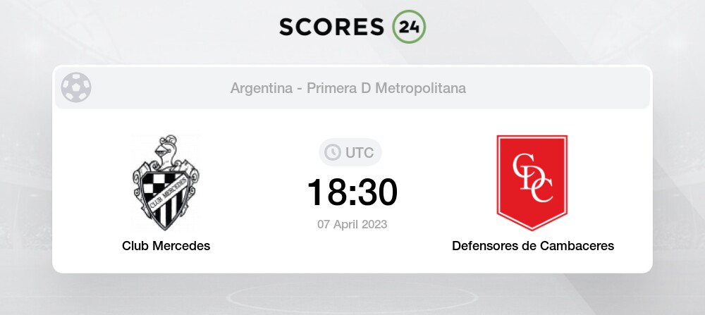Club Mercedes vs Defensores de Cambaceres Live Stream & Results 7/04/2023  18:00 Football