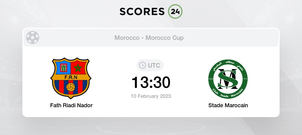 Fath Riadi Nador vs Stade Marocain 10/02/2023 1330 Football Events