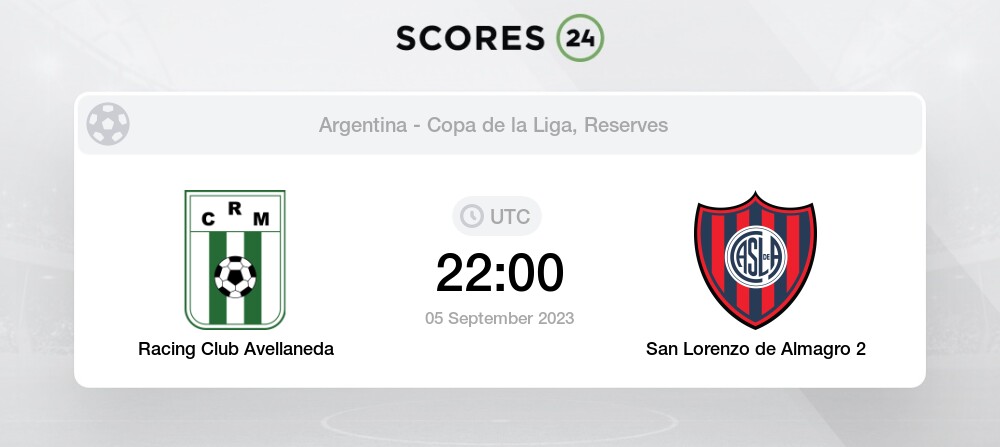 Racing Club Avellaneda vs San Lorenzo de Almagro 2 - Head to Head for 5  September 2023 22:00 Football
