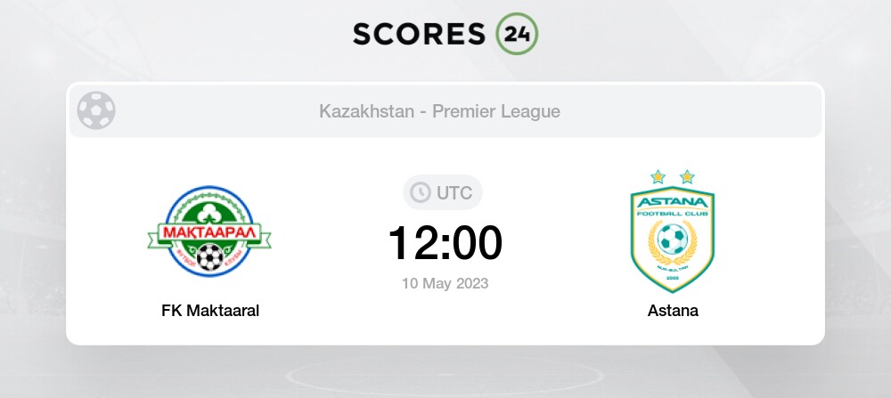 FK Maktaaral vs Astana 10/05/2023 12:00 Football Events & Result