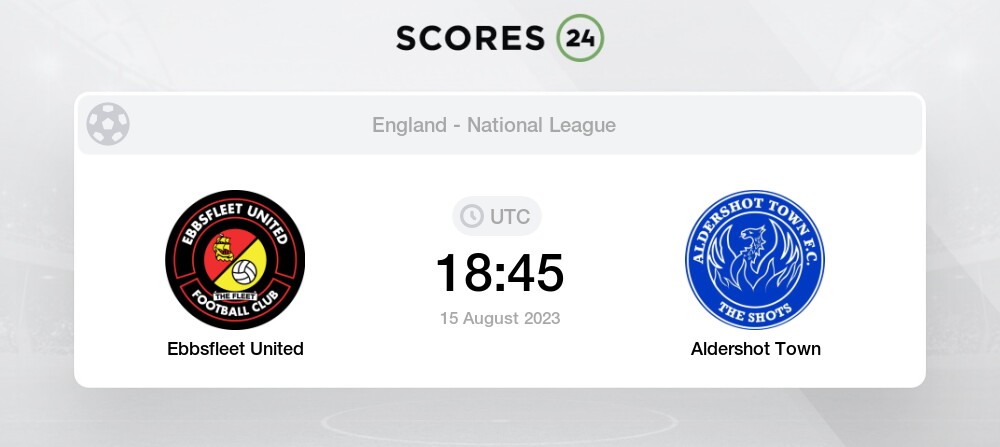 Ebbsfleet United x Aldershot Town 15/08/2023 na Liga Nacional 2023/24, Futebol