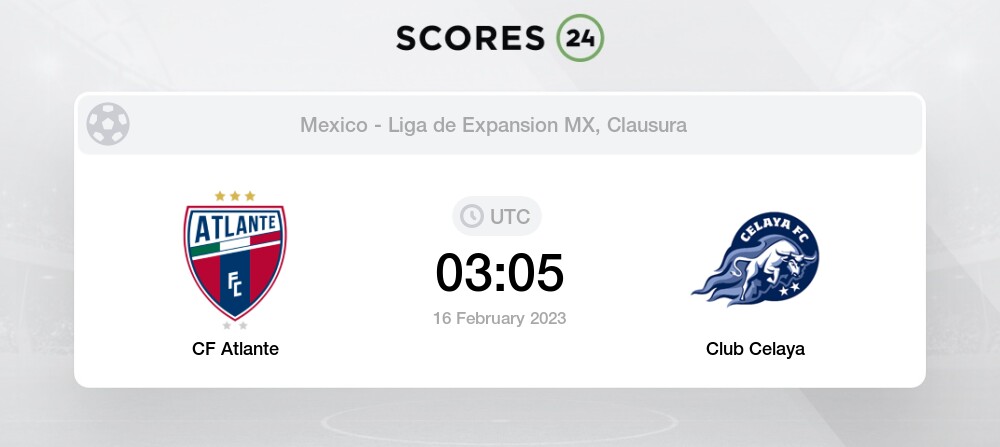 CF Atlante vs Club Celaya 16/02/2023 03:05 Football Events & Result