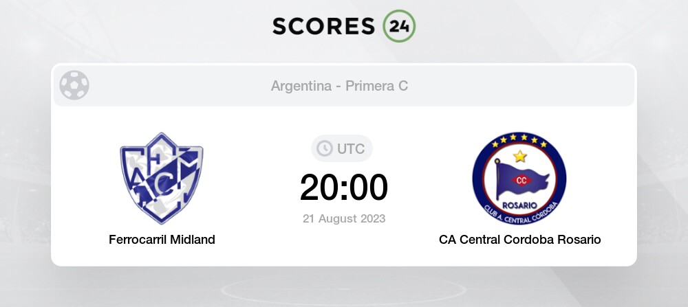 Ferrocarril Midland vs CA Central Cordoba Rosario - Head to Head for 21  August 2023 20:00 Football