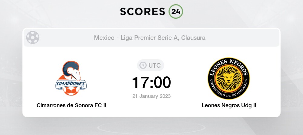 Cimarrones de Sonora FC II vs Leones Negros Udg II Prediction on today 21  January 2023 Football