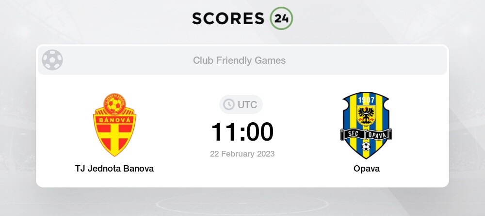 TJ Jednota Banova vs Opava 22/02/2023 11:00 Football Events & Result