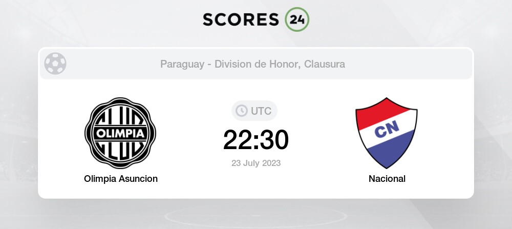 Olimpia Asuncion vs Nacional 23/07/2023 22:30 Football Events & Result