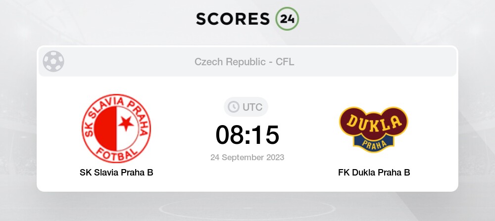 SK Slavia Praha B vs FK Dukla Praha B 24/09/2023 08:15 Football