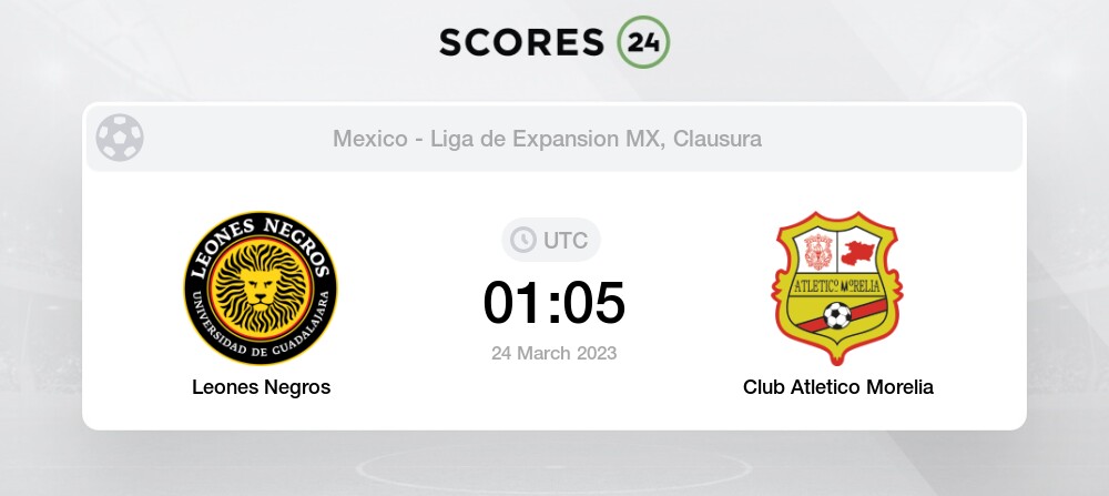 Leones Negros vs Club Atletico Morelia 24/03/2023 01:05 Football Events &  Result