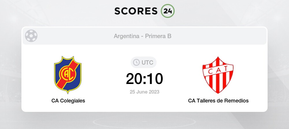 CA Colegiales vs CA Talleres de Remedios 25/06/2023 20:10 Football Events &  Result