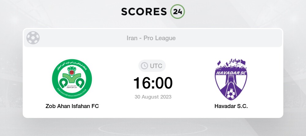 Zob Ahan Isfahan FC vs Foolad Mobarakeh Sepahan SC [LIVE] Score