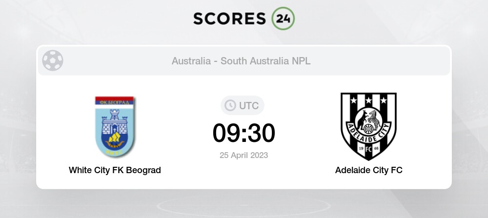 White City FK Beograd vs Adelaide City FC 25/04/2023 09:30 Football ...