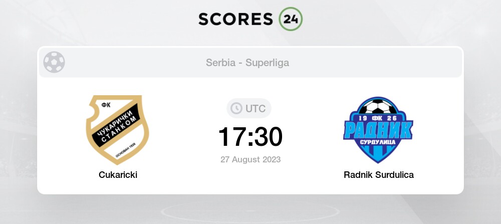 Čukarički vs Radnik Surdulica Pronostics de Football, 27/08/2023