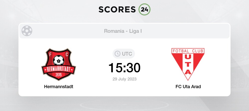 Hermannstadt vs UTA Arad - live score, predicted lineups and H2H
