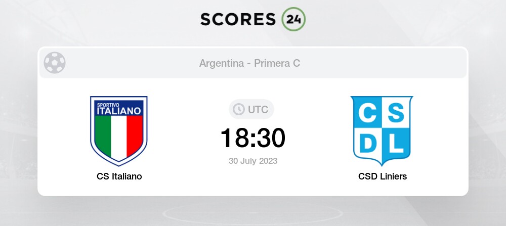 CS Italiano vs CSD Liniers - Head to Head for 30 July 2023 18:30 Football