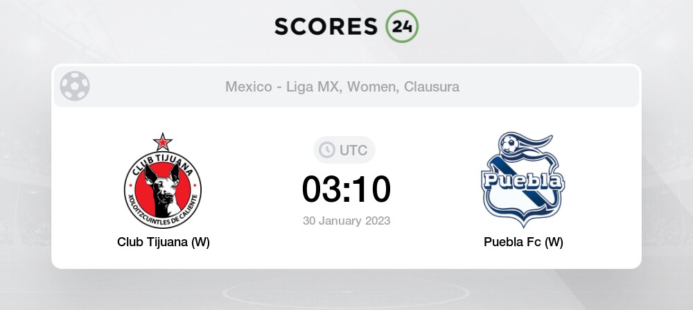 Club Tijuana (W) vs Puebla Fc (W) 30/01/2023 03:10 Football Events & Result