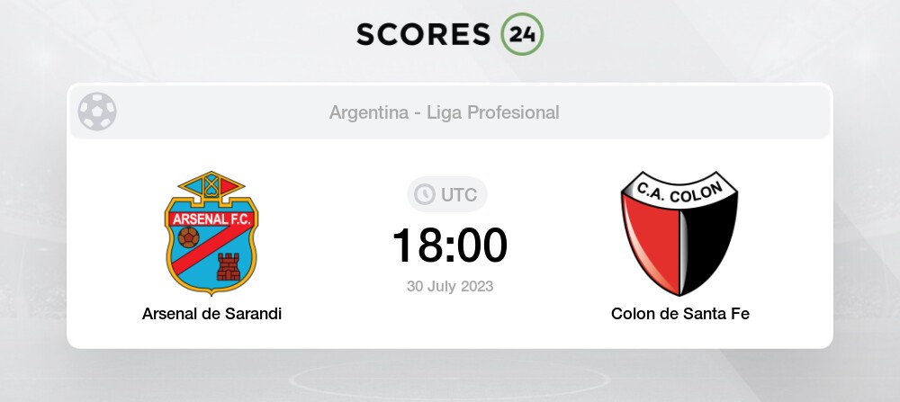 Arsenal de Sarandi vs Colon de Santa Fe 30/07/2023 18:00 Football Events &  Result