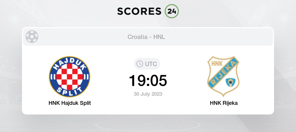 Hajduk Split vs HNK Rijeka Komentarz na żywo i wynik, 30.07.2023 (Chorwacja  HNL)