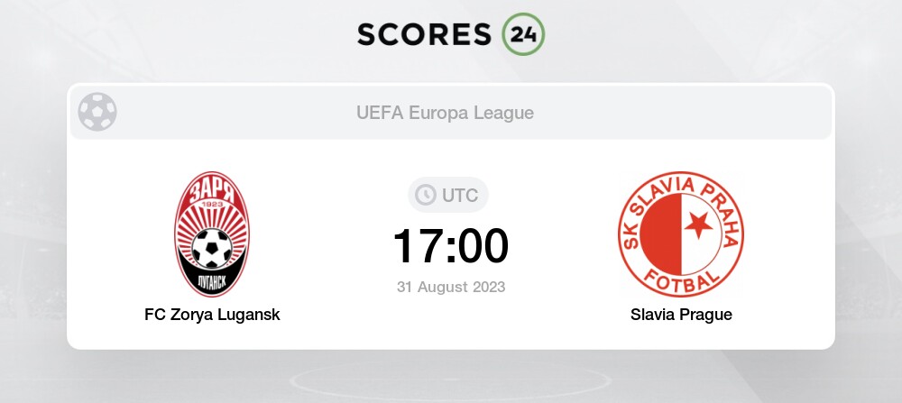 Zorya vs Slavia Prague H2H 31 aug 2023 Head to Head stats prediction