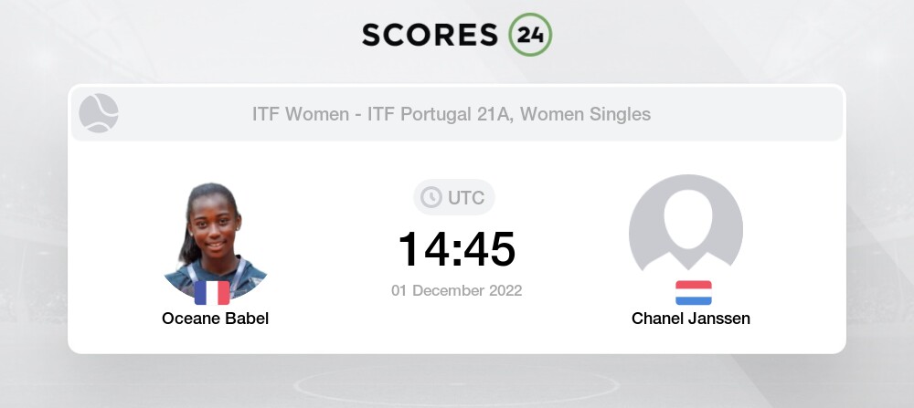 Oceane Babel vs Chanel Janssen today 1 December 2022 14:45 Tennis Odds