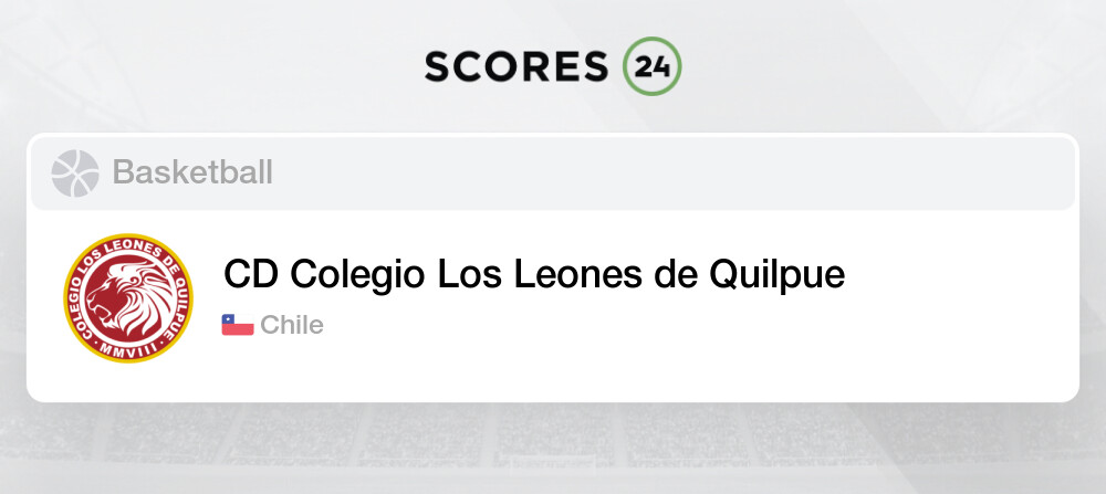 CD Colegio Los Leones Fixtures, Schedule and Live Results Basketball Chile