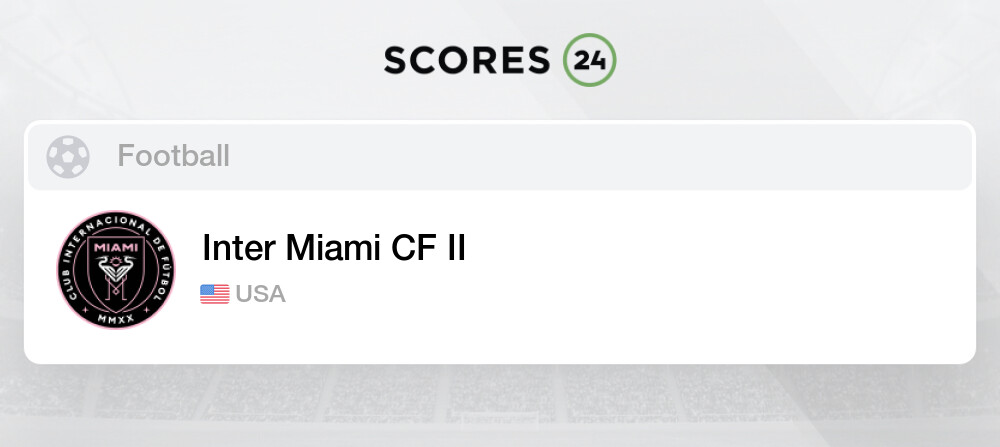 Inter Miami CF II Fixtures, Predictions, Schedule and Live Results