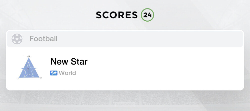 New Star Fixtures, Predictions, Schedule and Live Results Football World