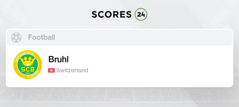 Bruhl St Gallen Fixtures & Live Results Switzerland Football - Scores24
