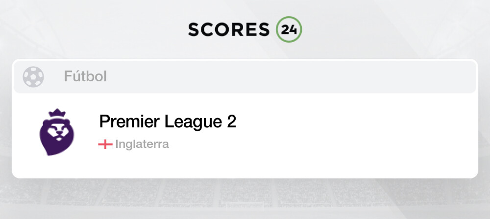 Fútbol Premier League 2 clasificación