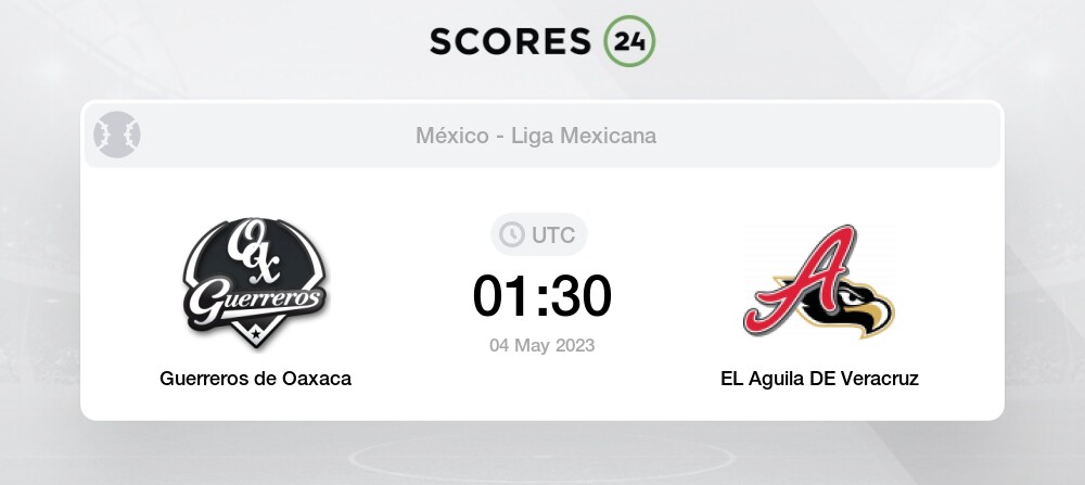 Guerreros de Oaxaca vs EL Aguila DE Veracruz eventos y resultado del  partido 4/05/2023 01:30 Béisbol