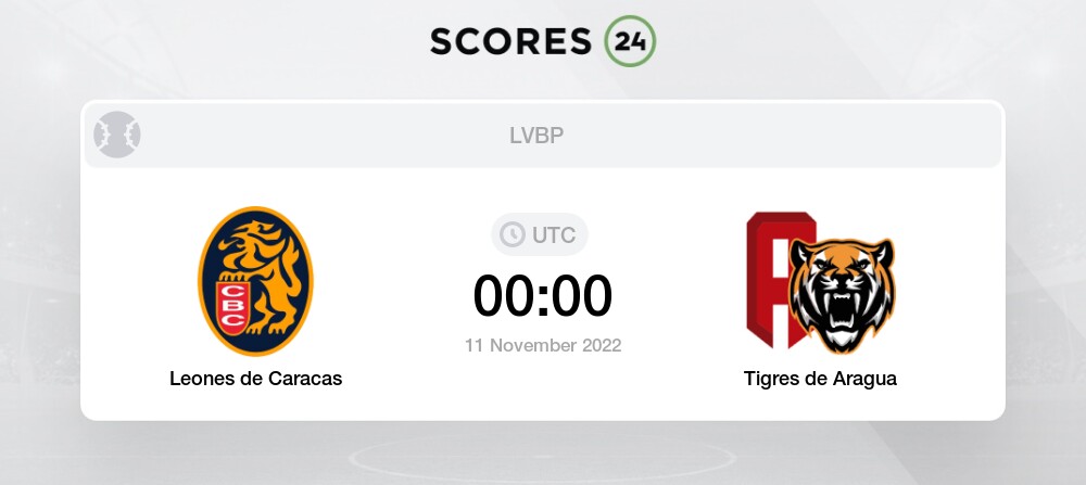 Leones de Caracas vs Tigres de Aragua eventos y resultado del partido  11/11/2022 00:00 Béisbol