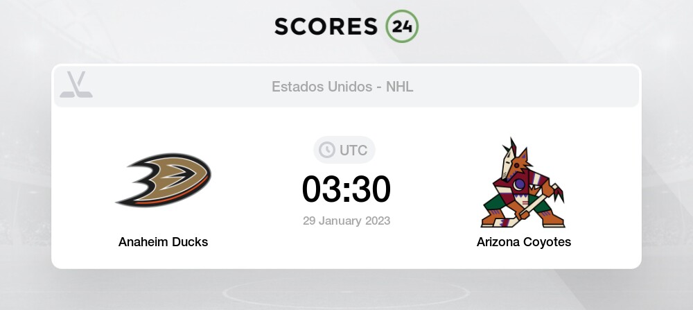 Anaheim Ducks vs Arizona Coyotes 29 January 2023 03:30 Ice Hockey odds