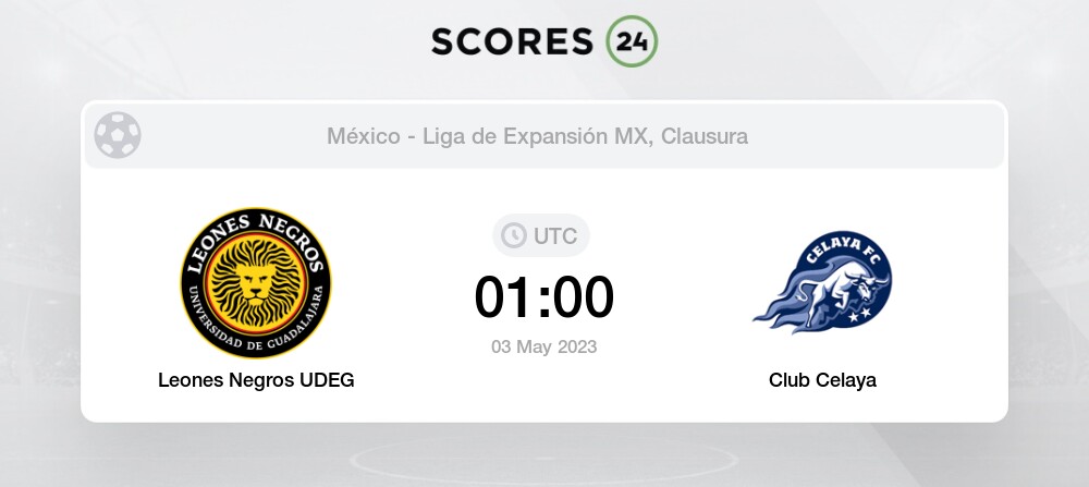 Leones Negros UDEG vs Club Celaya 3 Mayo 2023 01:00 Fútbol H2H Historial de  partidos