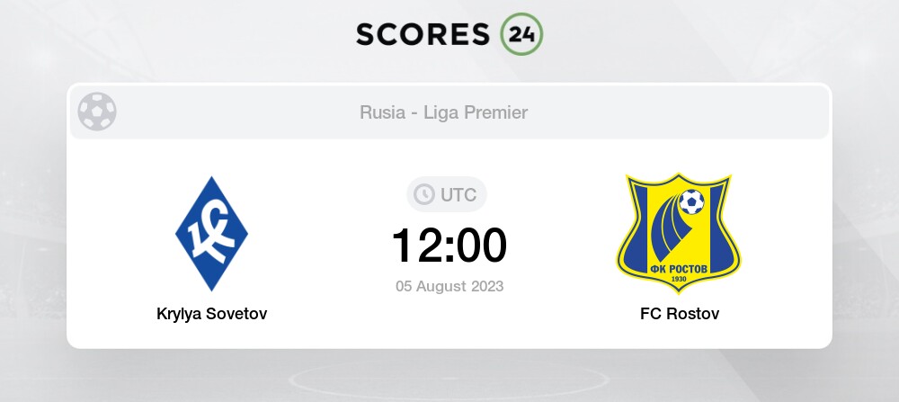 Palpite Krylya Sovetov x Rostov: 05/08/2023 - Campeonato Russo