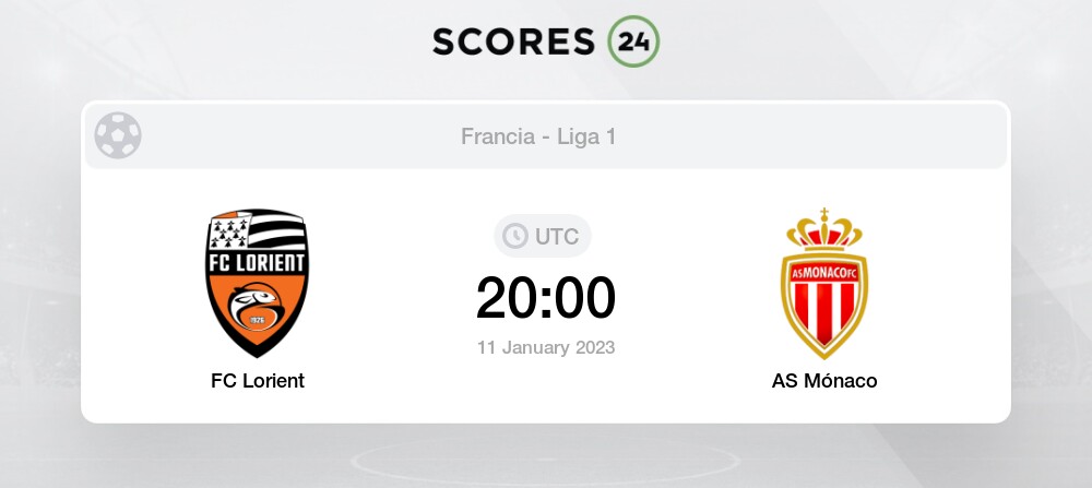 FC Lorient vs AS Mónaco pronóstico para hoy 11 Enero 2023 Fútbol